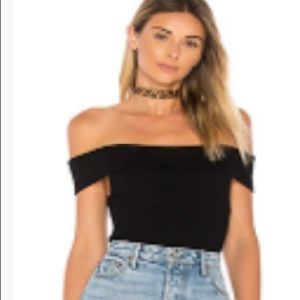 Ami off the shoulder knit body suit